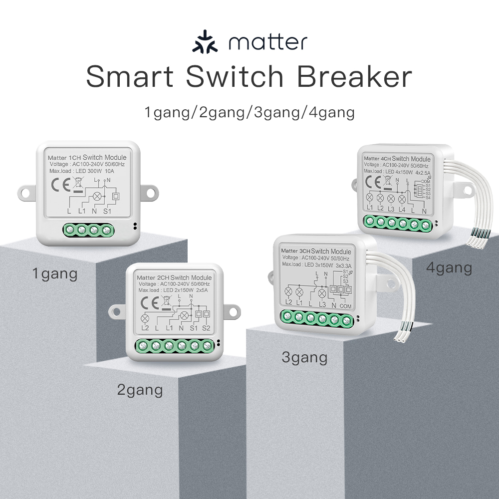 Matter Smart Switch Module 1/2/3/4 Gang (RSH-Matter-SB01/SB02/SB03/SB04)